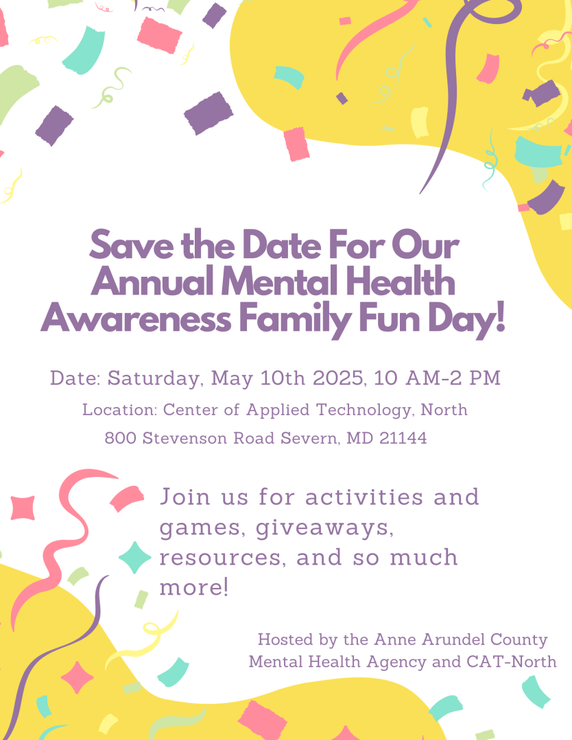 Save the Date flyer for May 10 Family Fun Day in Severn