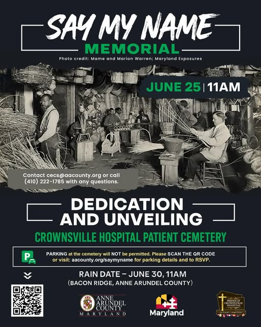Flyer for the Say My Name Memorial Unveiling and Dedication