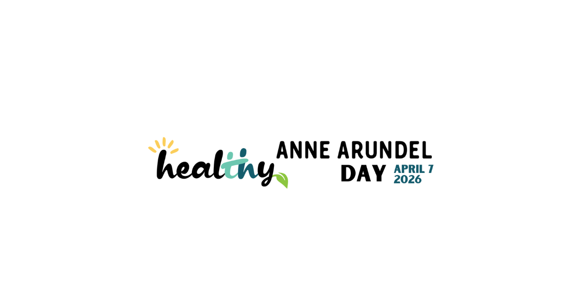 Text reads Healthy Anne Arindel Day April 7th 2026 in black teal and green colors